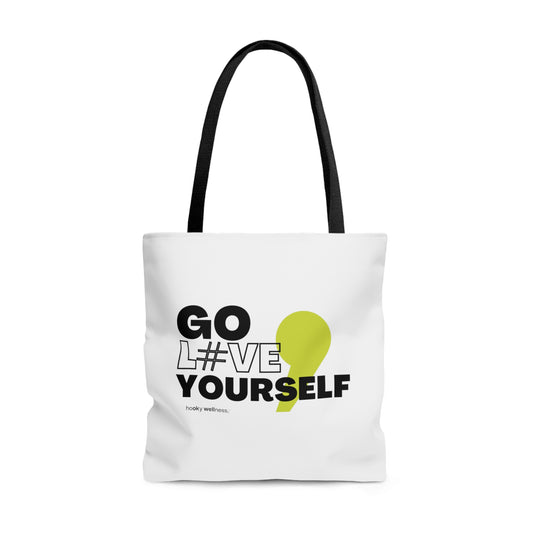 Go L#ve Yourself White Large Tote Bag